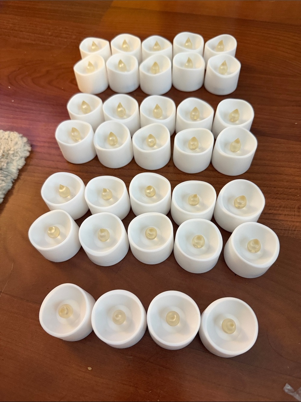 Set of White Flameless Tea Light Candles - Pack of 34